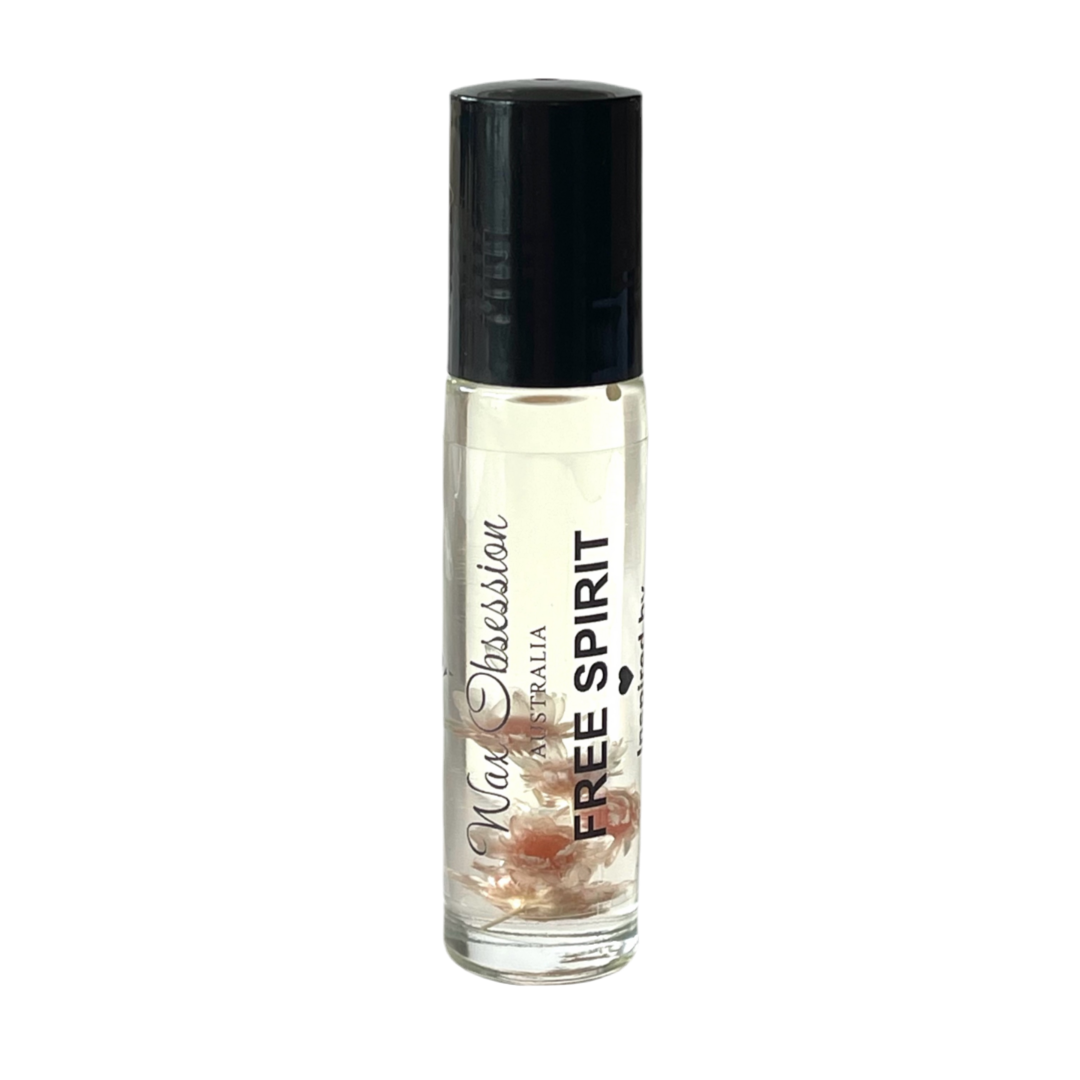 Free Spirit Roll-On Perfume – Black Opium dupe by Wax Obsession, infused with real dried flowers