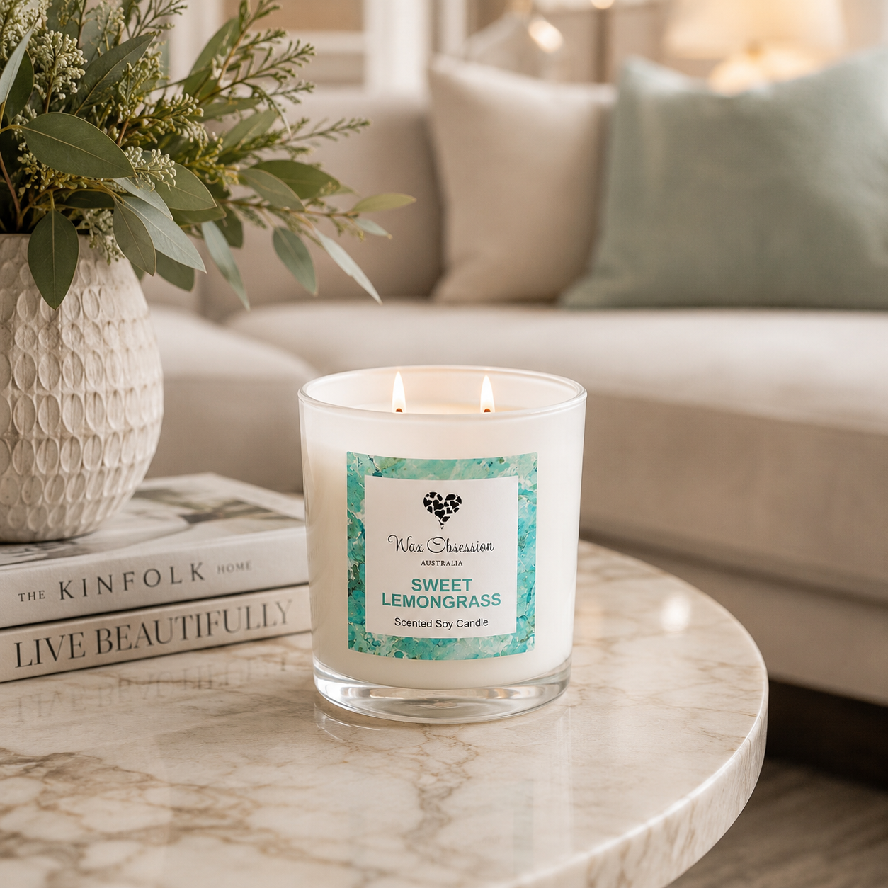 Sweet Lemongrass Soy Candle | A fresh sweet lemongrass fragrance by Wax Obsession