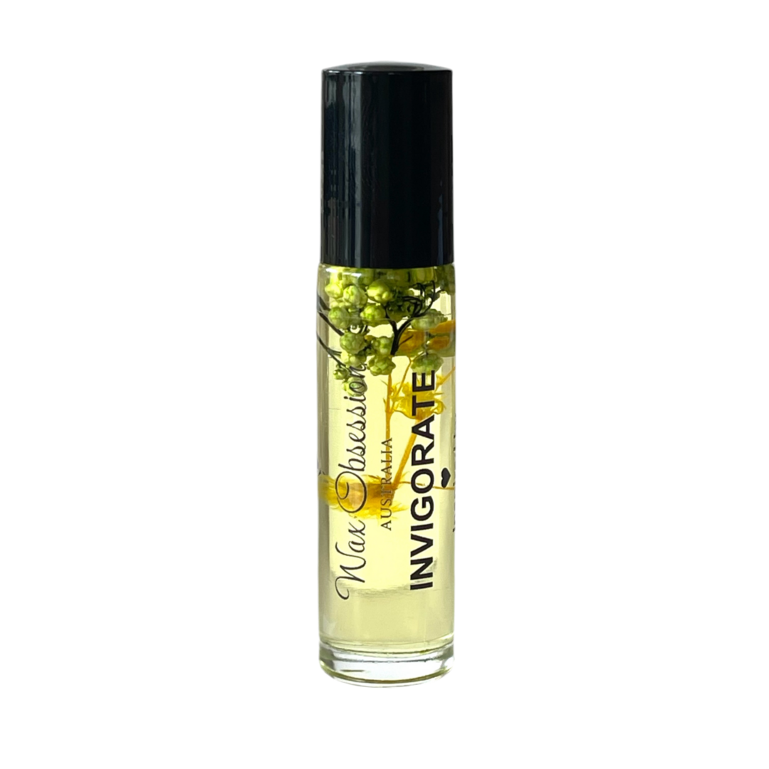 Invigorate Roll-On Perfume – Lime Basil & Mandarin dupe by Wax Obsession, infused with real dried flowers
