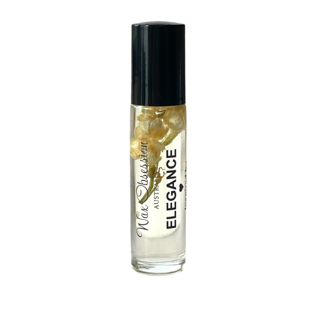 Elegance Roll-On Perfume – Si by Giorgio Armani dupe by Wax Obsession, infused with real dried flowers