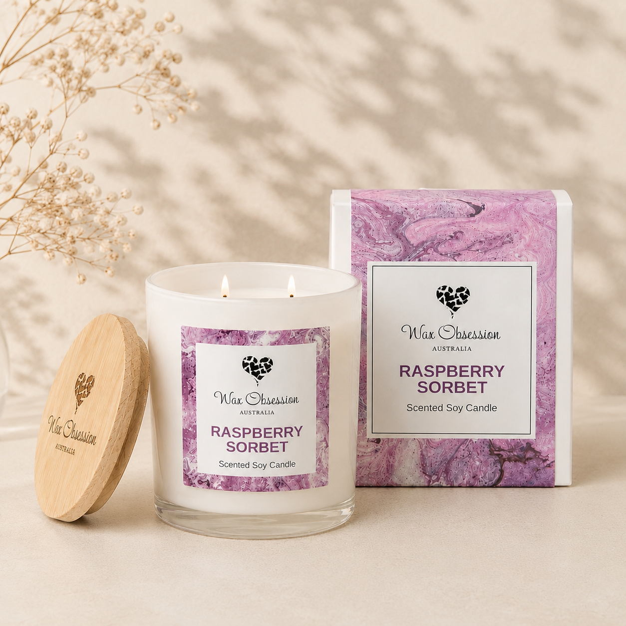 Raspberry Sorbet Candle by Wax Obsession