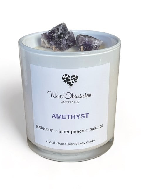 Amethyst Crystal Candle