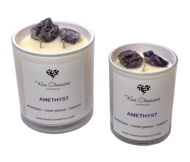 Amethyst Crystal Candle