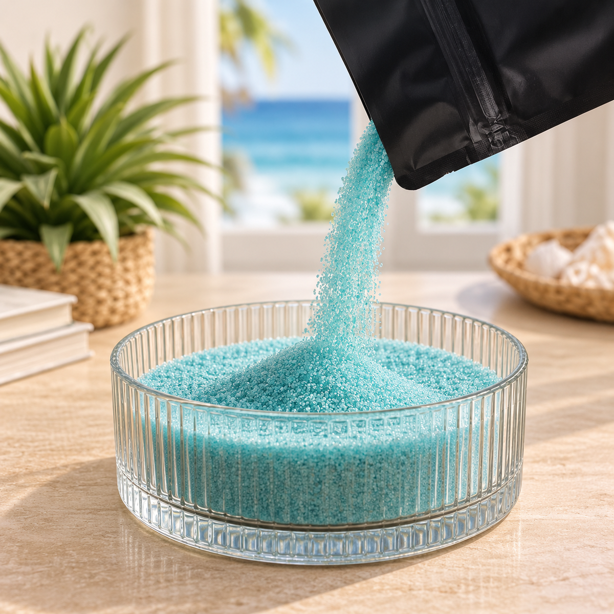 Coastal teal sand wax granules refill | Wax Obsession