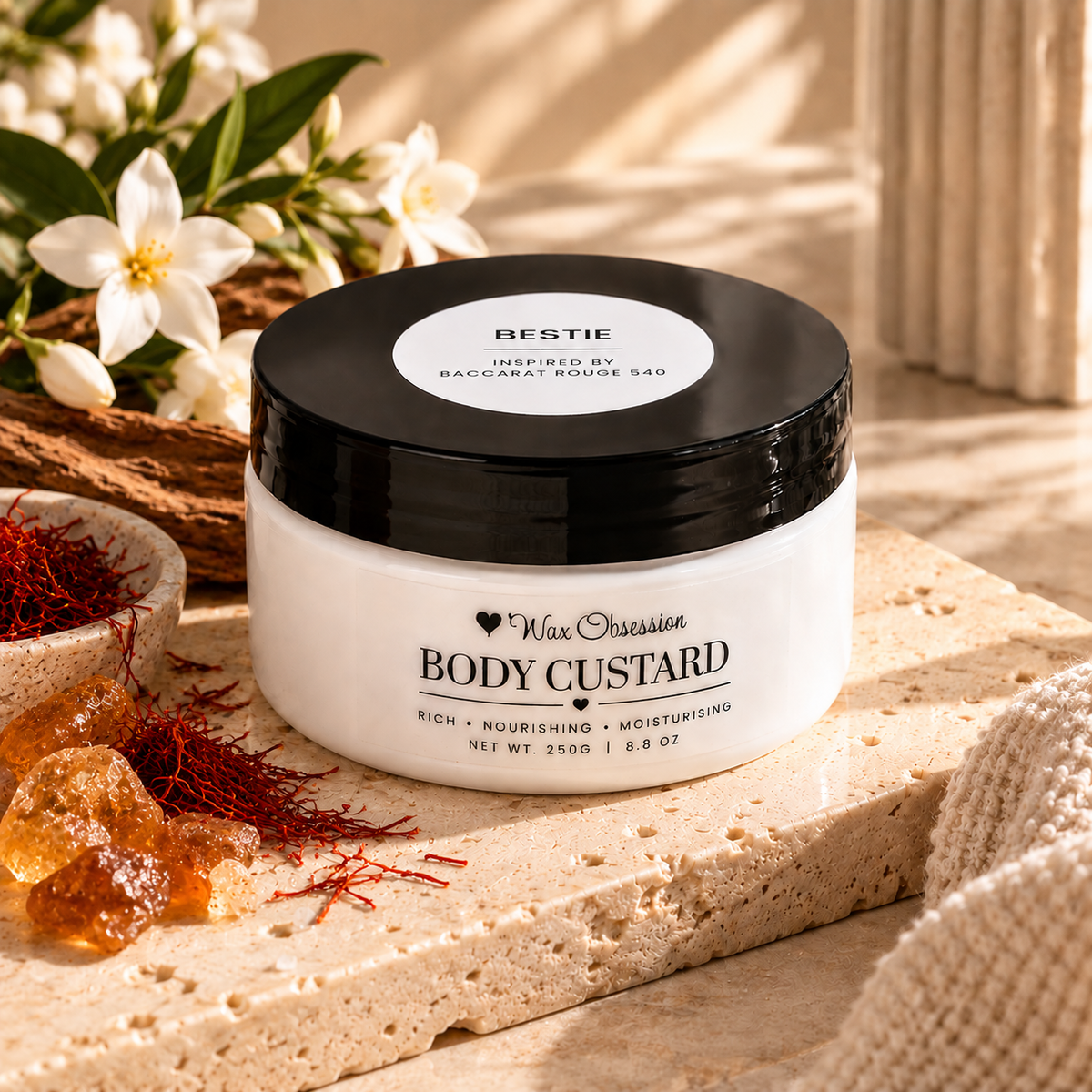 Bestie Body Custard by Wax Obsession | inspired by Baccarat Rouge 540