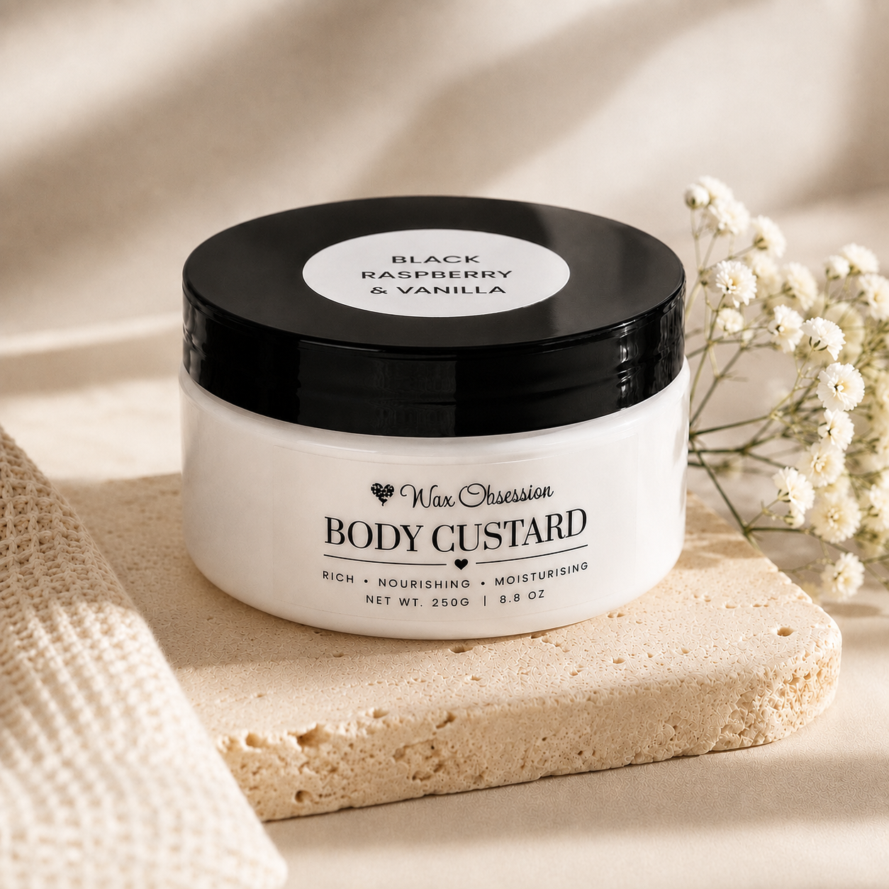 BODY CUSTARD | RICH WHIPPED MOISTURISER | BLACK RASPBERRY & VANILLA