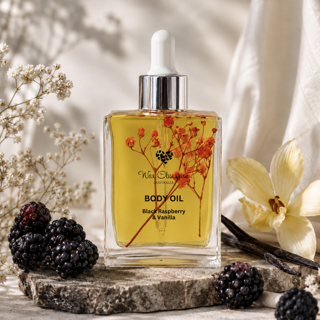 Black Raspberry & Vanilla Body Oil | by Wax Obsession