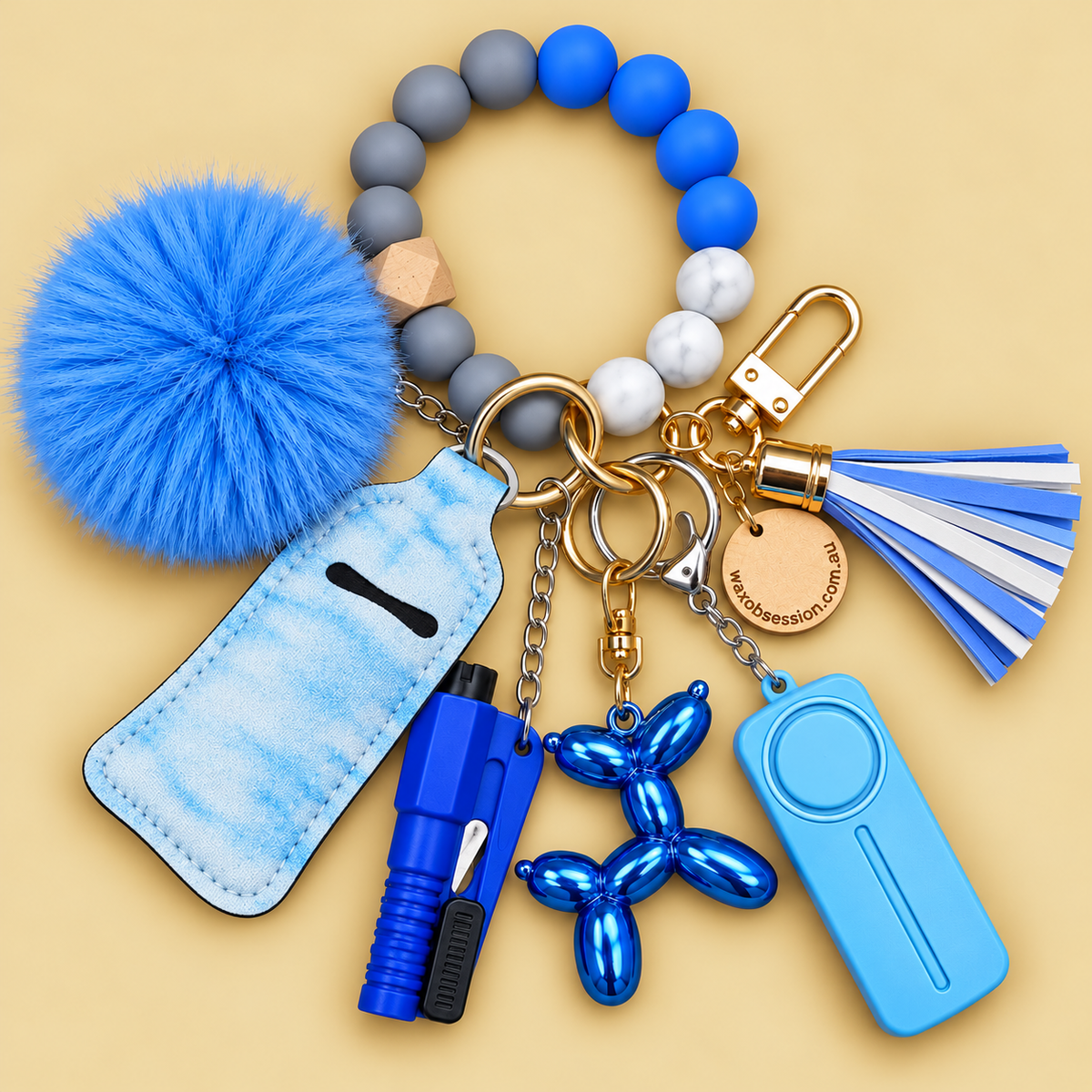 Women's Safety Bag Charm & Keychain | Blue