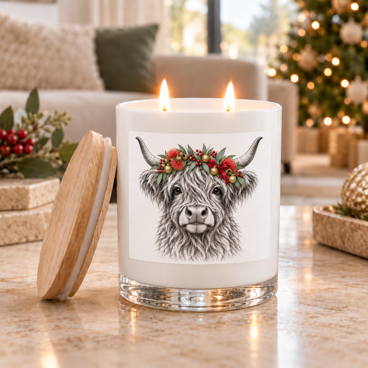 Highland Cow | Christmas Candle