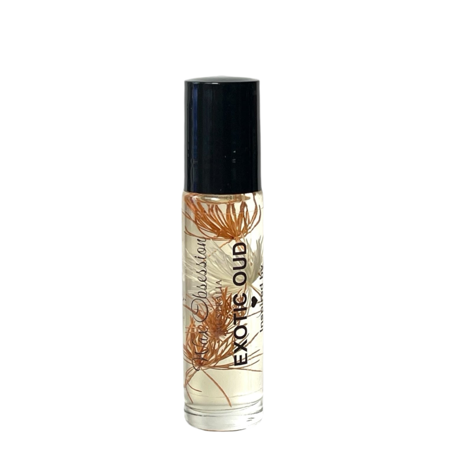 Exotic Oud Roll-On Perfume – Oud Wood dupe by Wax Obsession, infused with real dried flowers