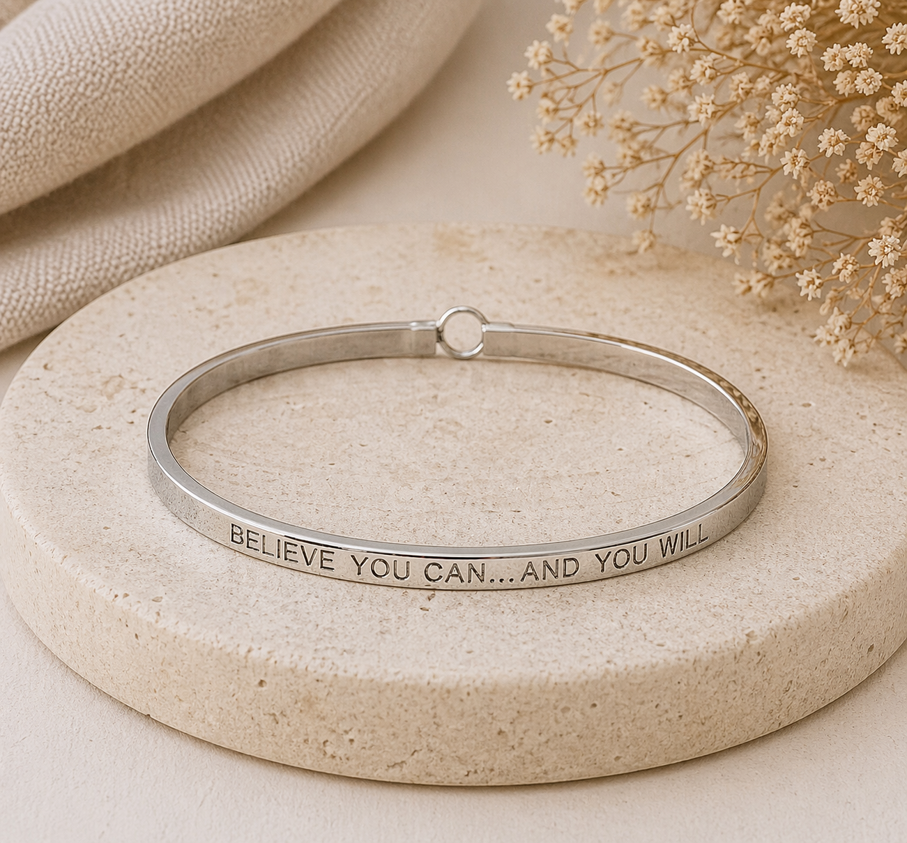 Good Vibes Only Quote Bangle – Stainless Steel Bracelet by Wild Hearts Collection