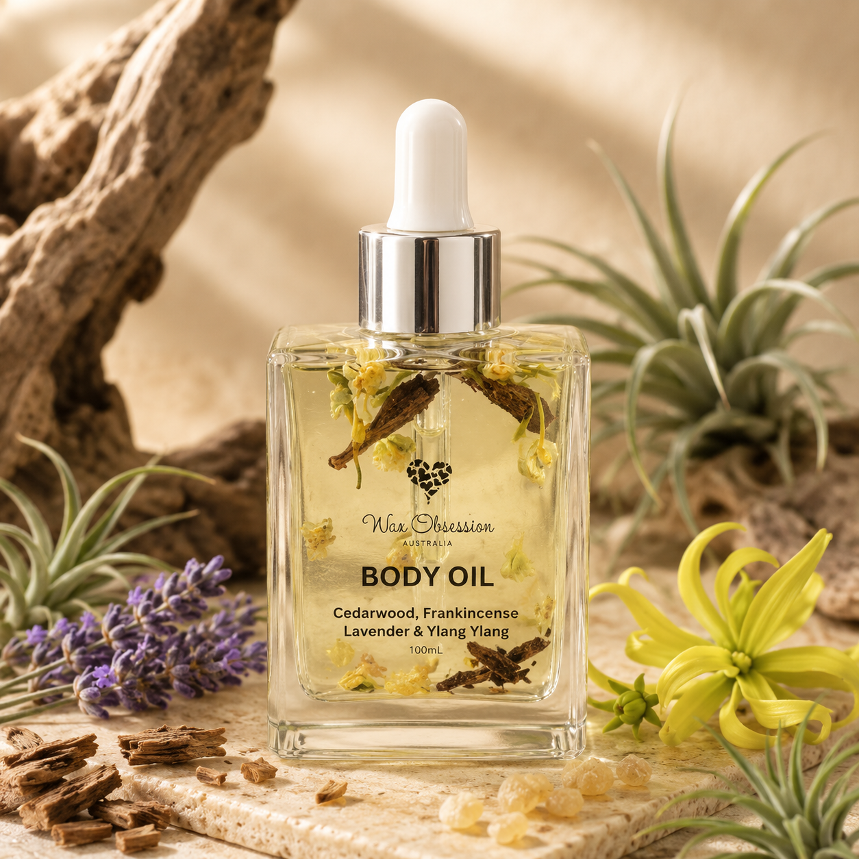 Cedarwood, Frankincense, Lavender & Ylang Ylang Body Oil | Wax Obsession
