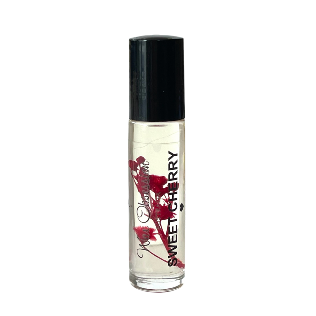 Sweet Cherry Roll-On Perfume – Lost Cherry dupe by Wax Obsession, infused with real dried flowers