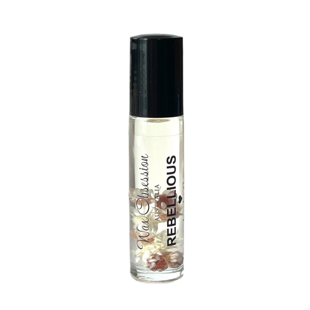 Rebellious Roll-On Perfume – Miss Dior dupe by Wax Obsession, infused with real dried flowers