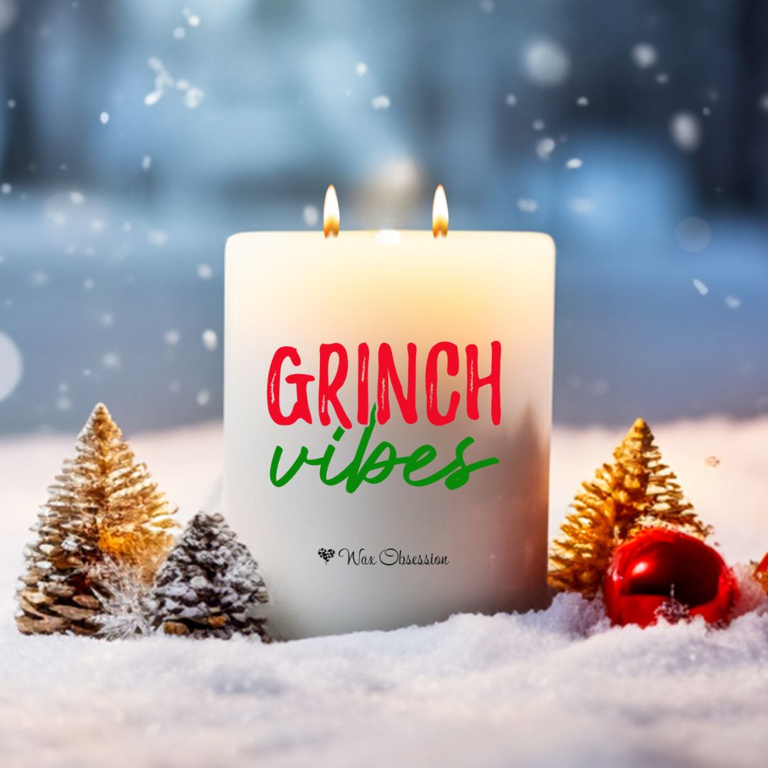 Christmas Quote Candle – "Grinch Vibes" by Wax Obsession – 420g soy candle