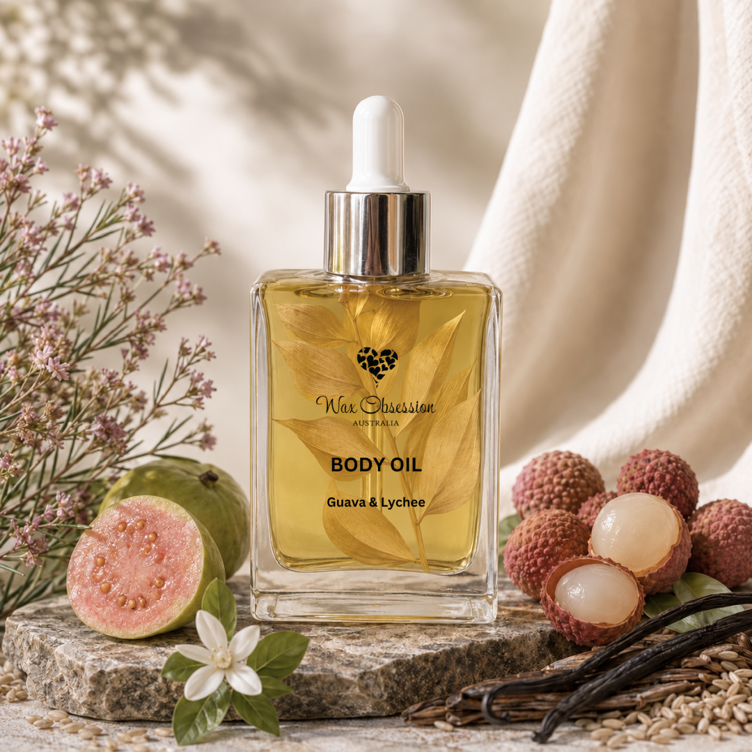 guava & lychee body oil | by Wax Obsession