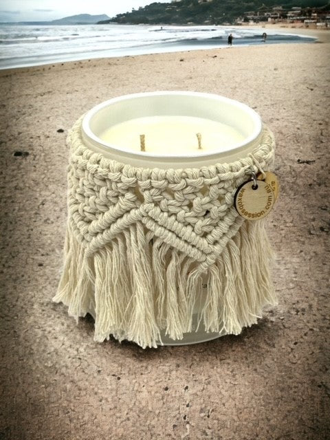 Boho Macrame Candle