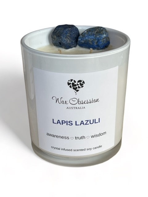 Lapis Lazuli Crystal Candle - Awareness, Truth, Wisdom