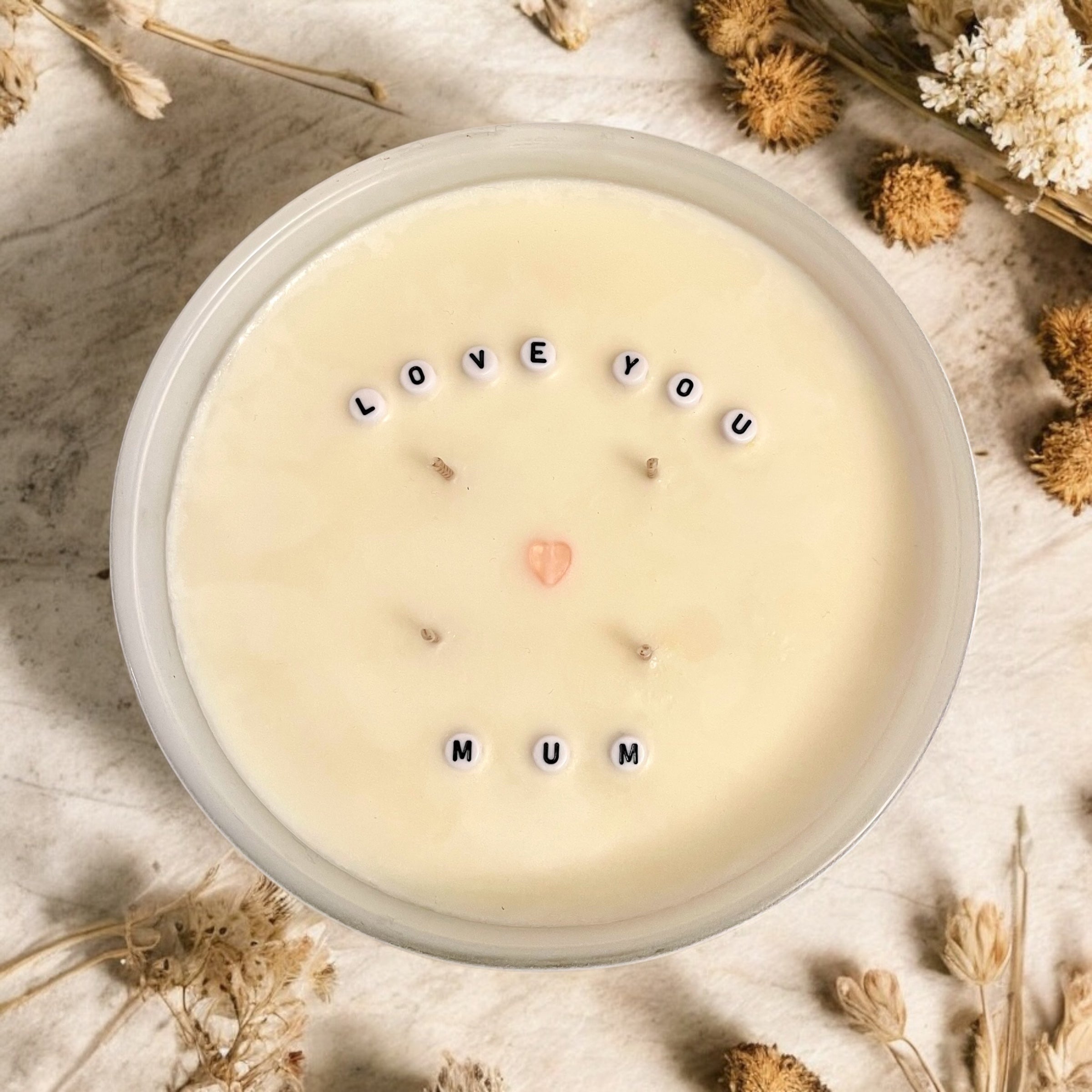 Mothers Day Bead Bracelet Soy Candle
