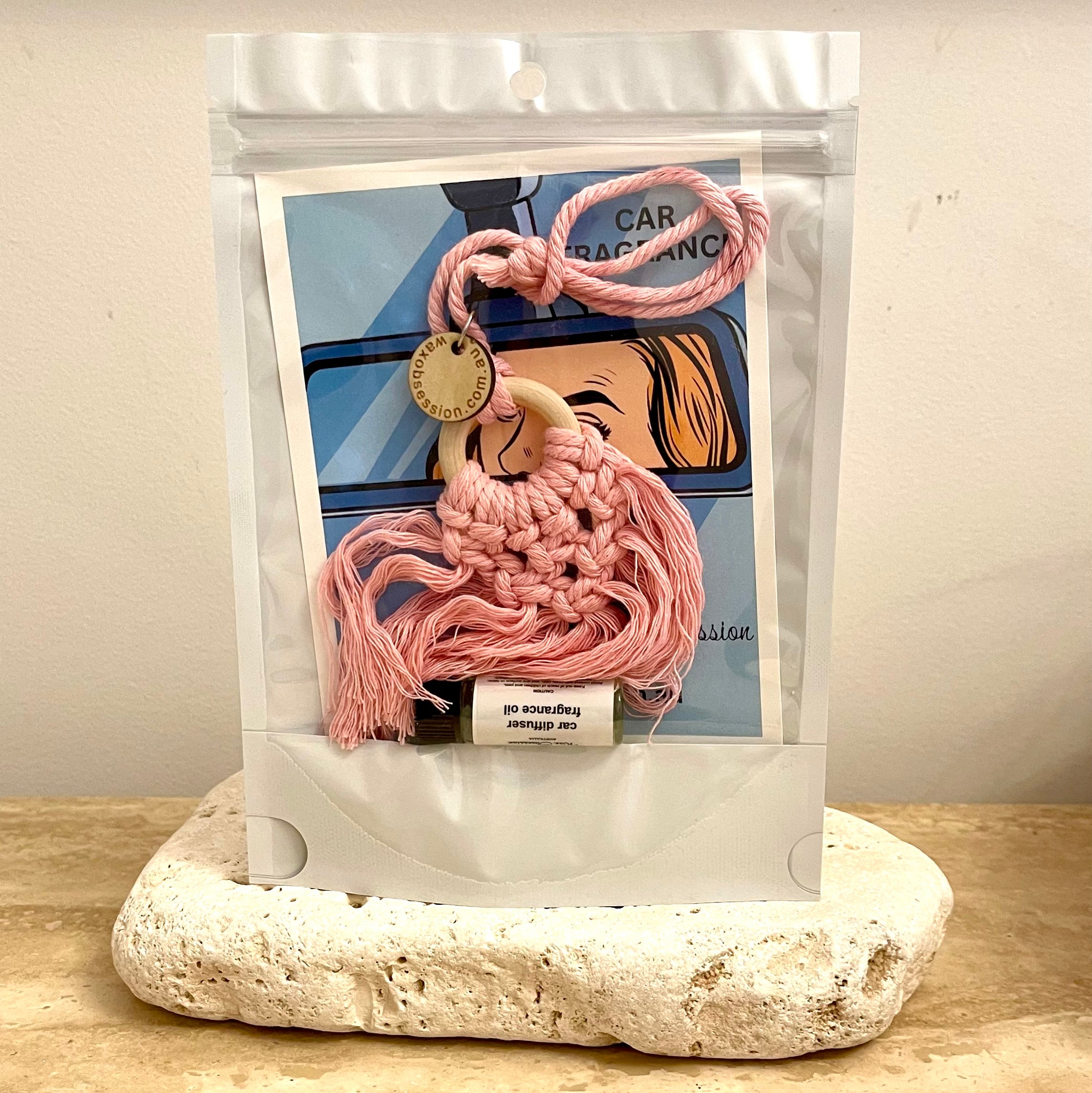 Car Fragrance - Pink Macrame