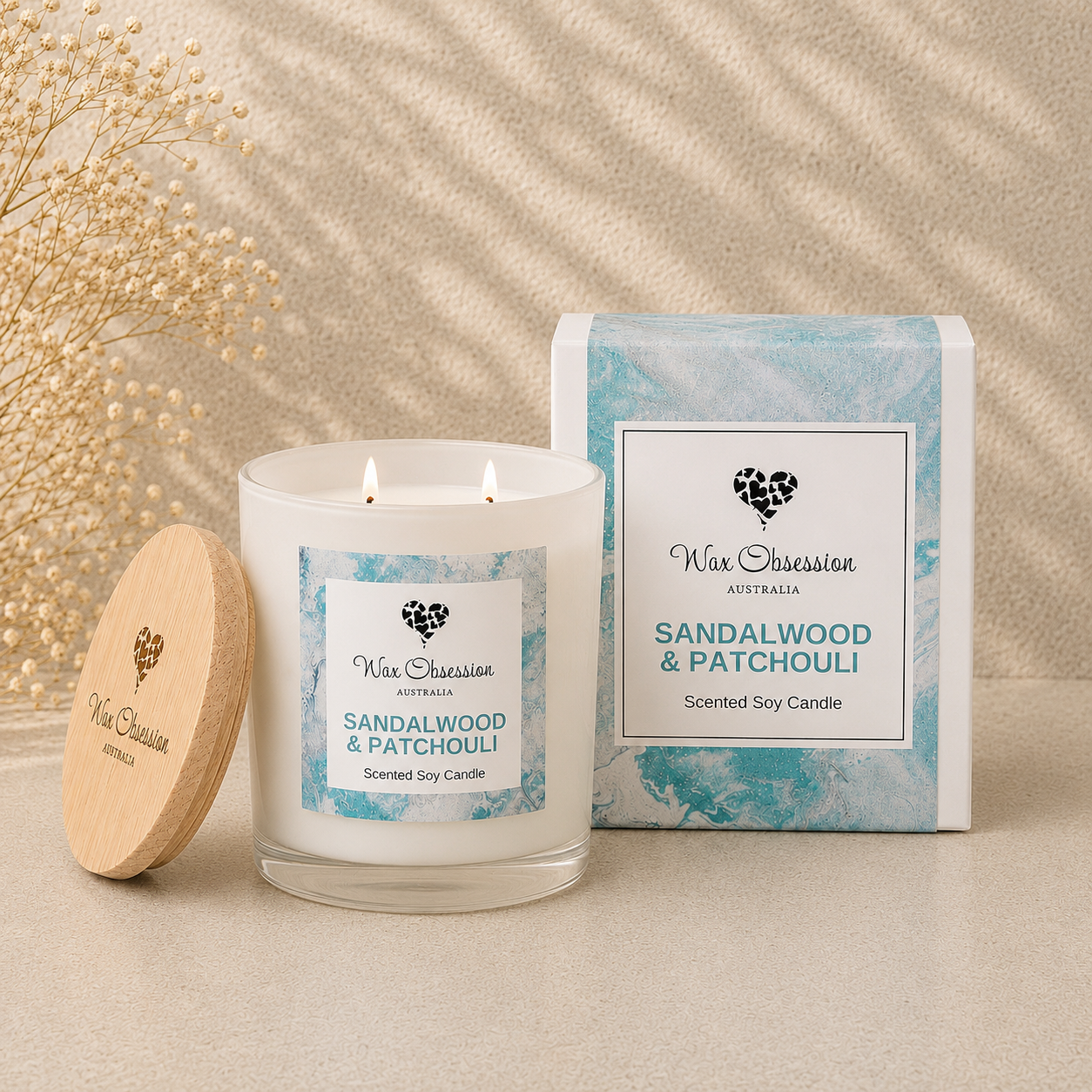 Sandalwood & Patchouli Soy Candle | Wax Obsession
