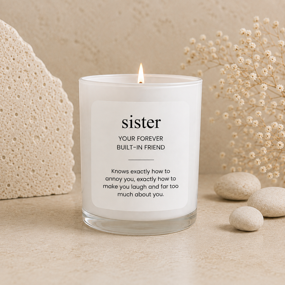 Sister scented soy candle from the Wax Obsession Definition Collection
