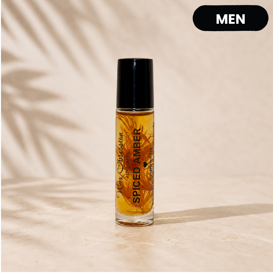 SPICED AMBER ROLL-ON PERFUME BY WAX OBSESSION | INSPIRED BY GIORGIO ARMANI STRONGER WITH YOU INTENSELY