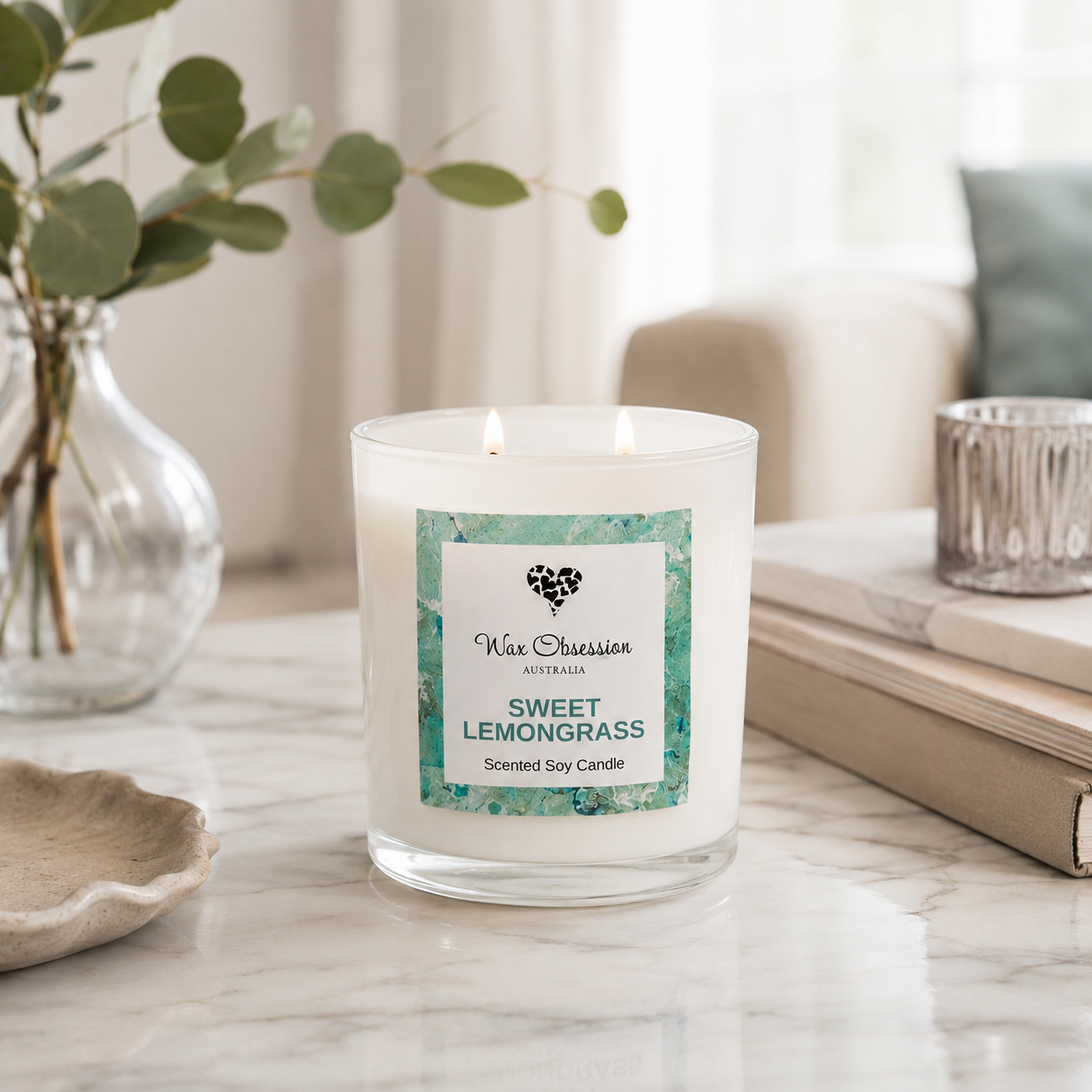 Sweet Lemongrass Scented Soy Candle | Hand Poured by Wax Obsession