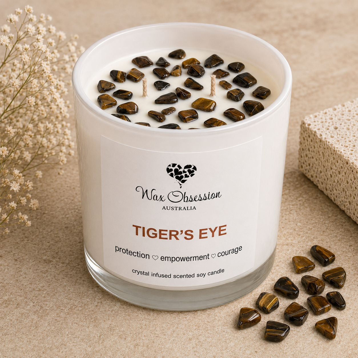 TIGER'S EYE | CRYSTAL CANDLE