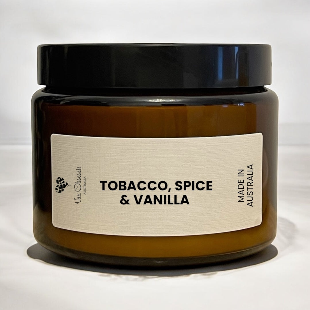Tobacco, Spice & Vanilla Candle – Triple Wick Soy Candle by Wax Obsession