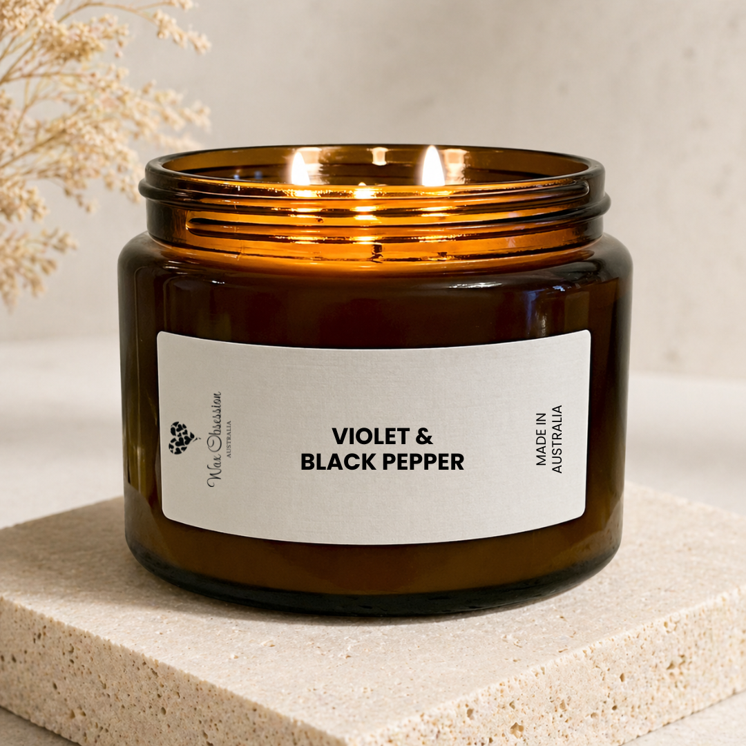 Violet & Black Pepper Soy Candle – by Wax Obsession