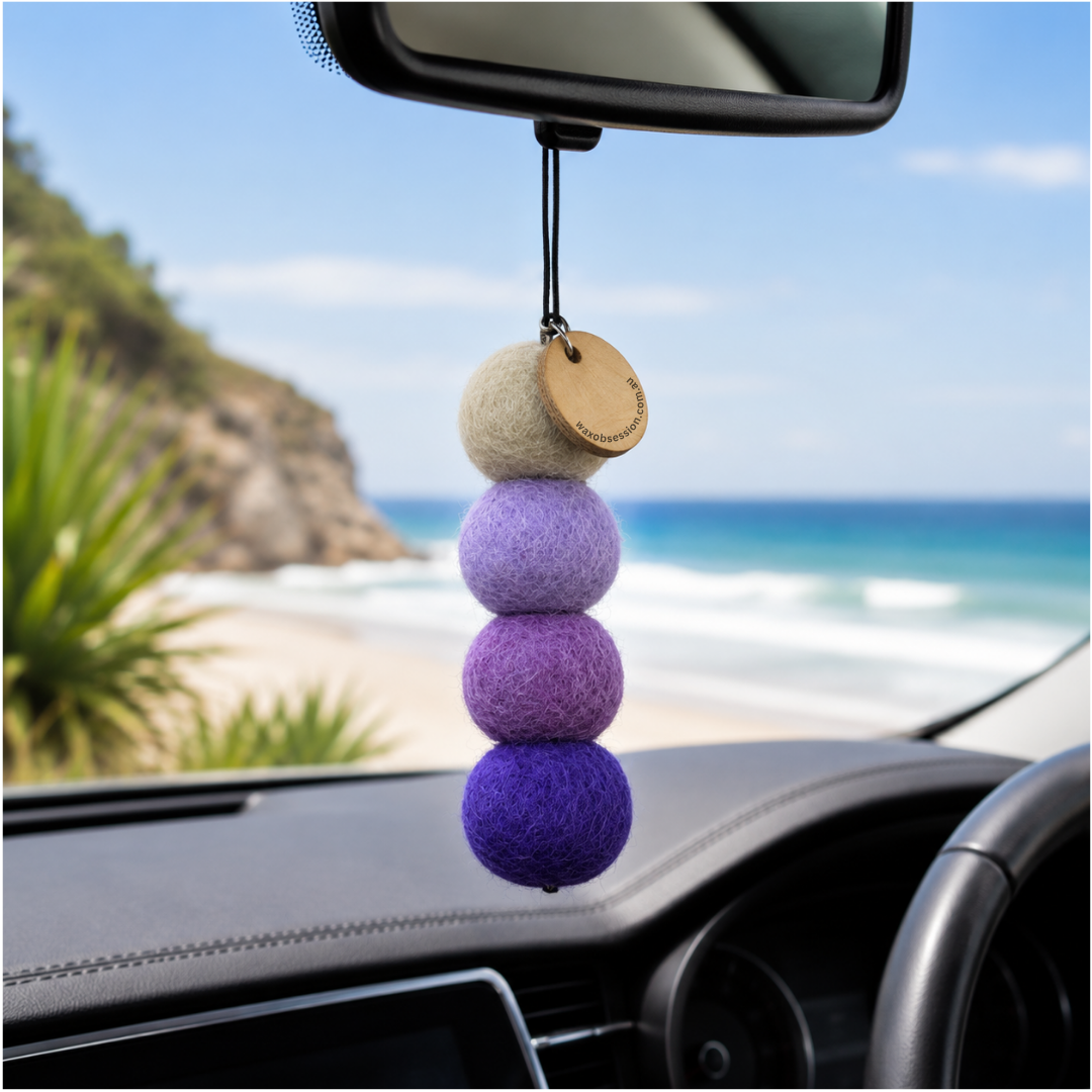 PURPLE HAZE WOOL FELT BALLS | CAR FRAGRANCE
