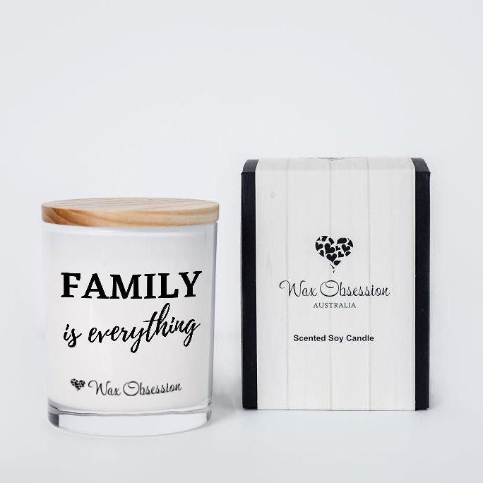 Family Is Everything Quote Candle by Wax Obsession