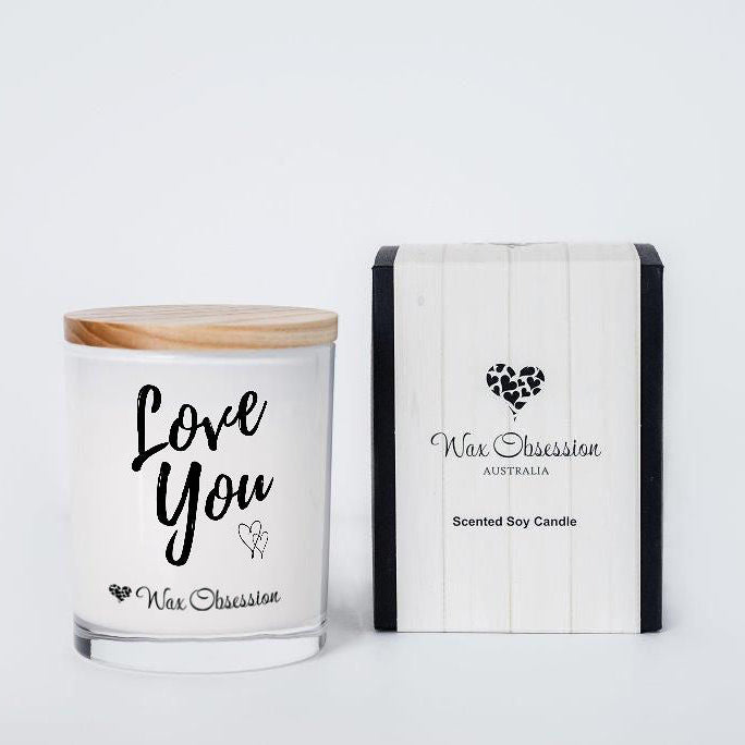 Love You Quote Candle by Wax Obsession