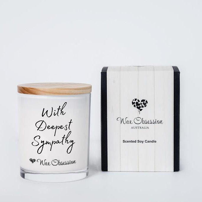 With Deepest Sympathy Quote Candle by Wax Obsession