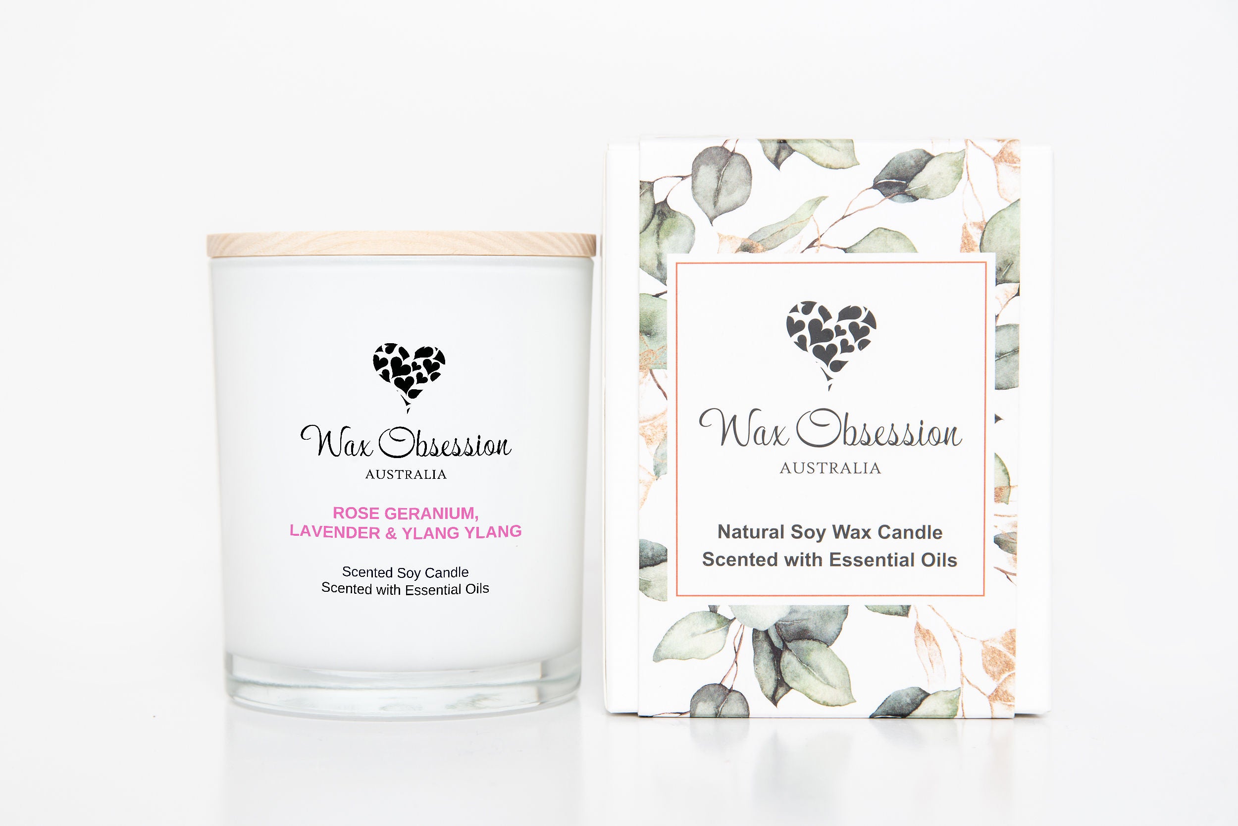 Rose Geranium, Lavender & Ylang Ylang Essential Oil Candle
