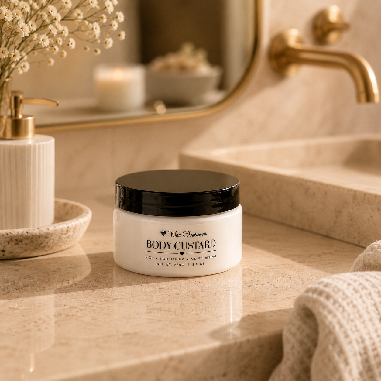 Nourishing and moisturising skin care body custard | Wax Obsession