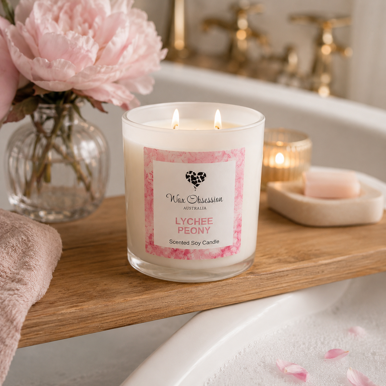 Lychee Peony Soy Candle by Wax Obsession