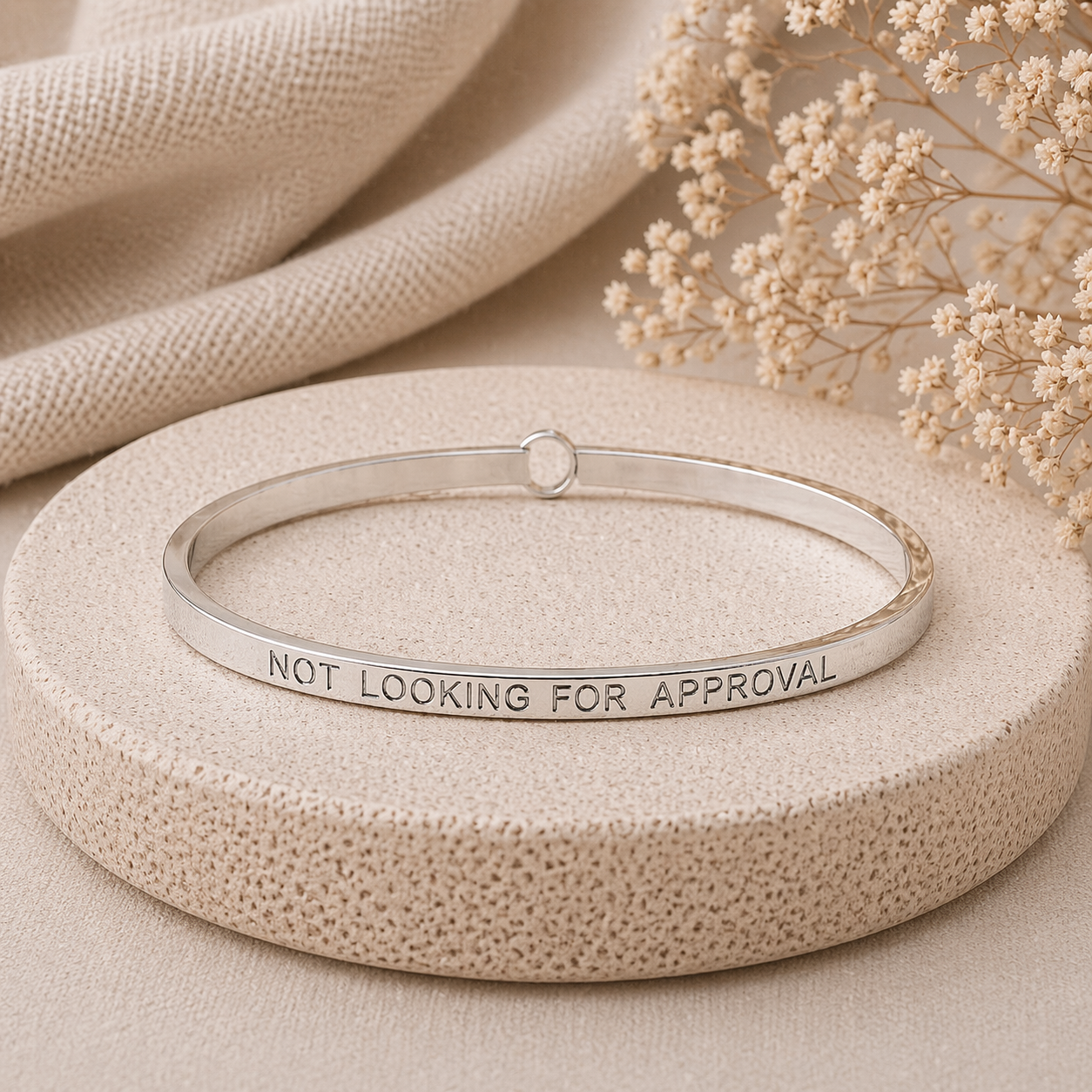 Not Looking For Approval Quote Bangle | Stainless Steel Bracelet