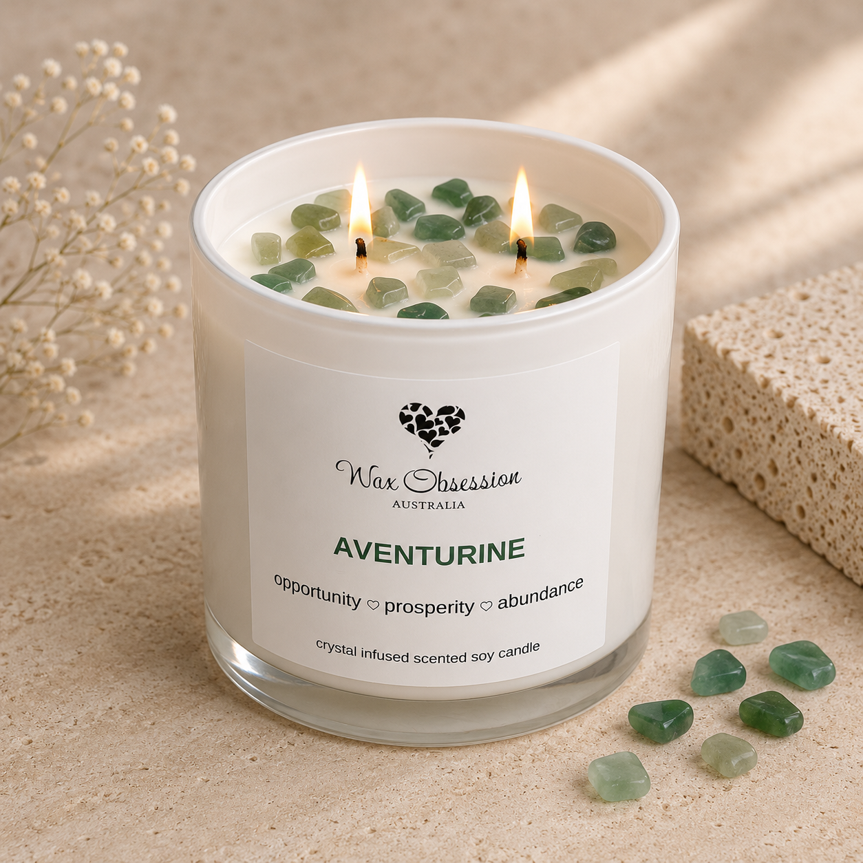 AVENTURINE | CRYSTAL CANDLE