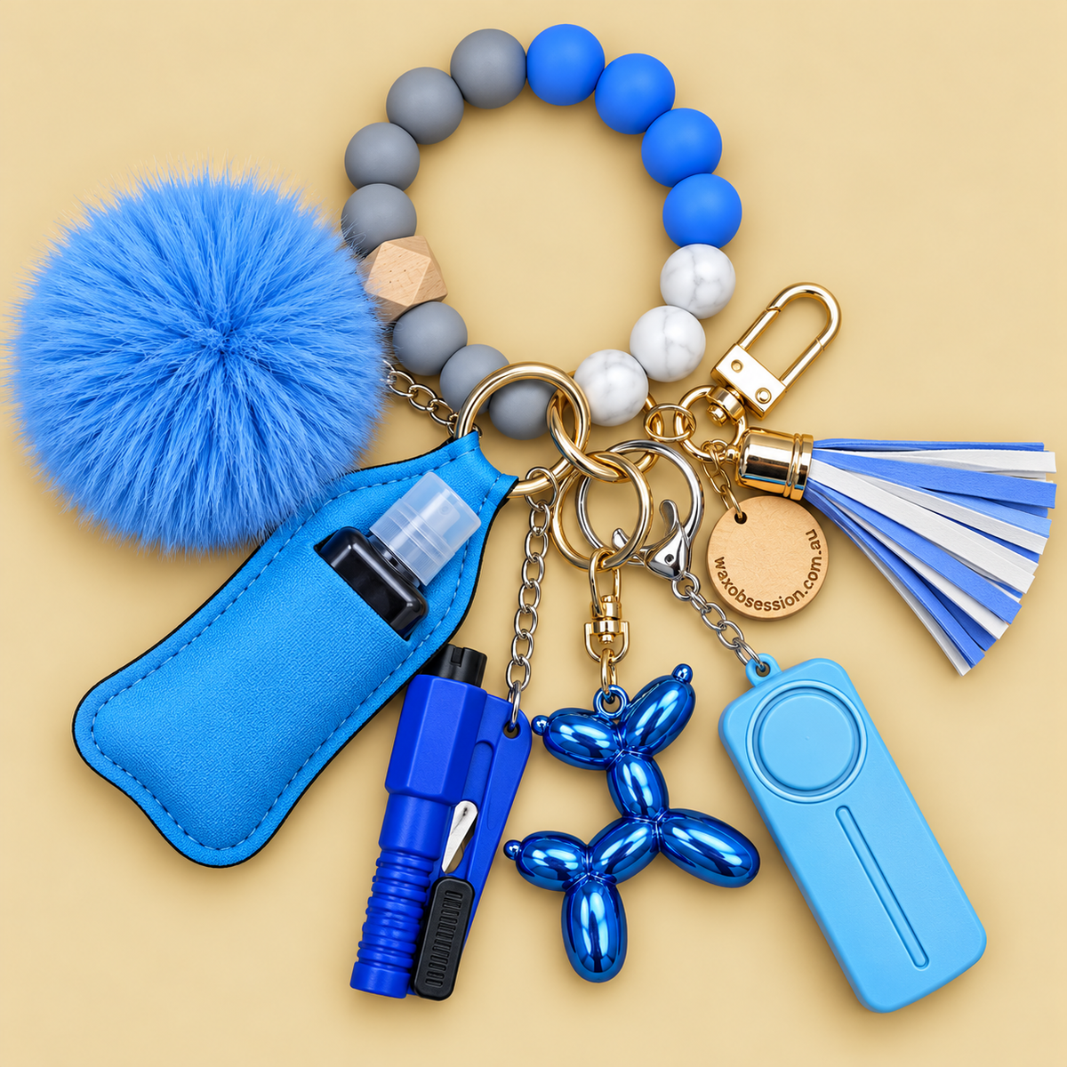Women's Safety Bag Charm & Keychain | Blue