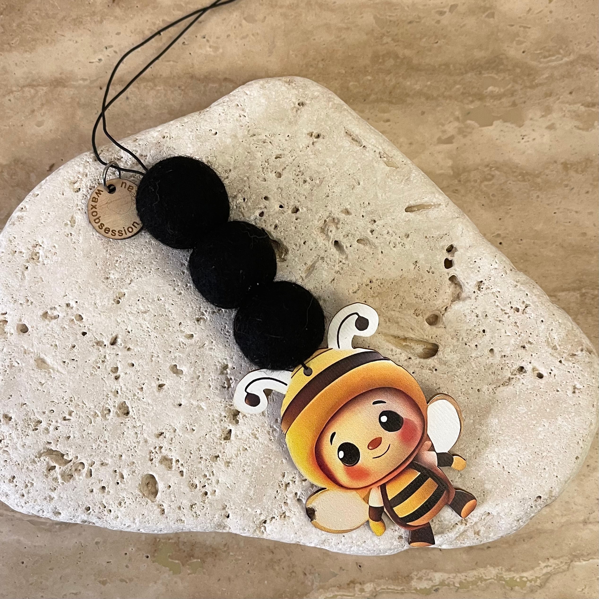Bee Charm Car Fragrance – Wooden Accent | Save the Bees Fundraiser