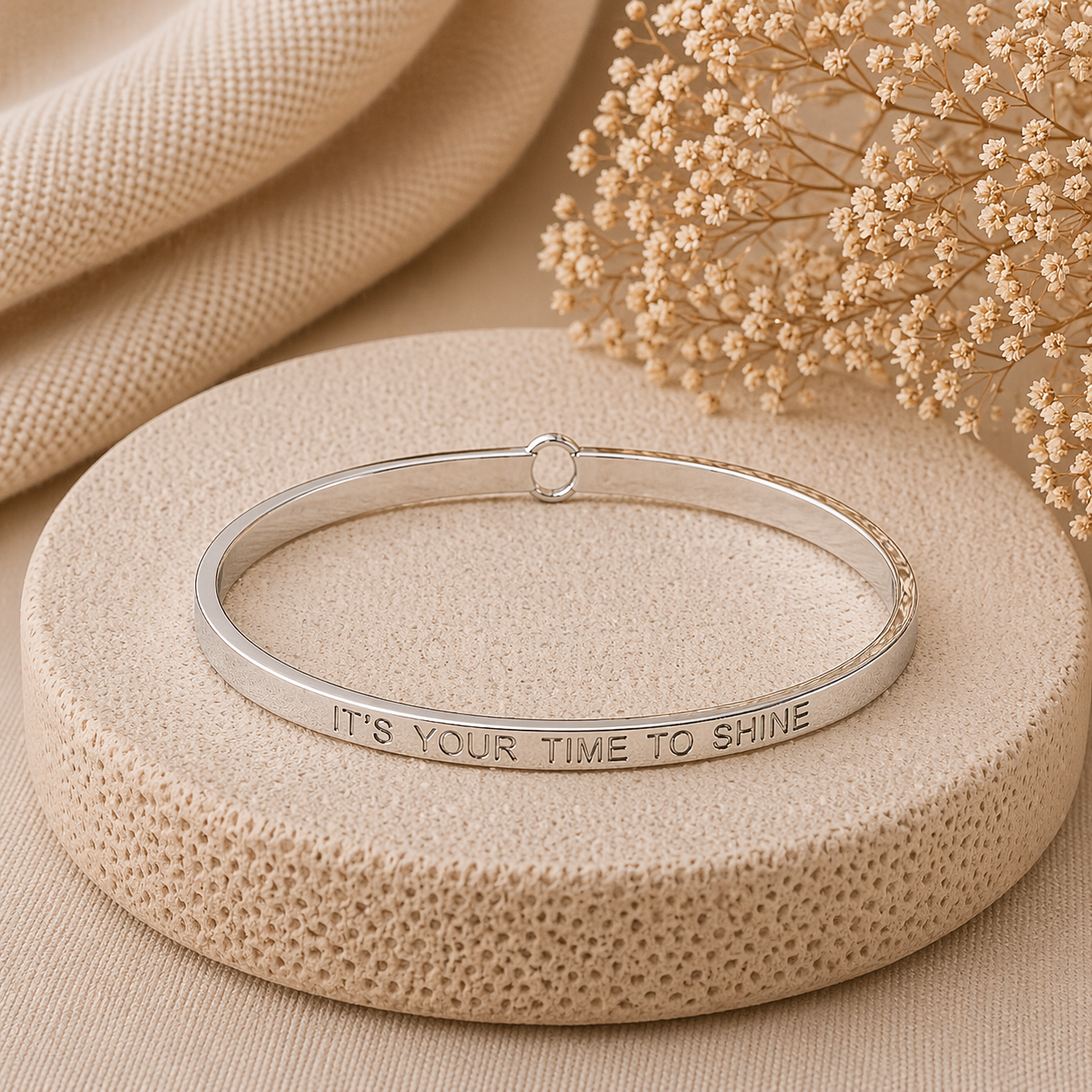 It's Your Time To Shine Quote Bangle | Stainless Steel Bracelet