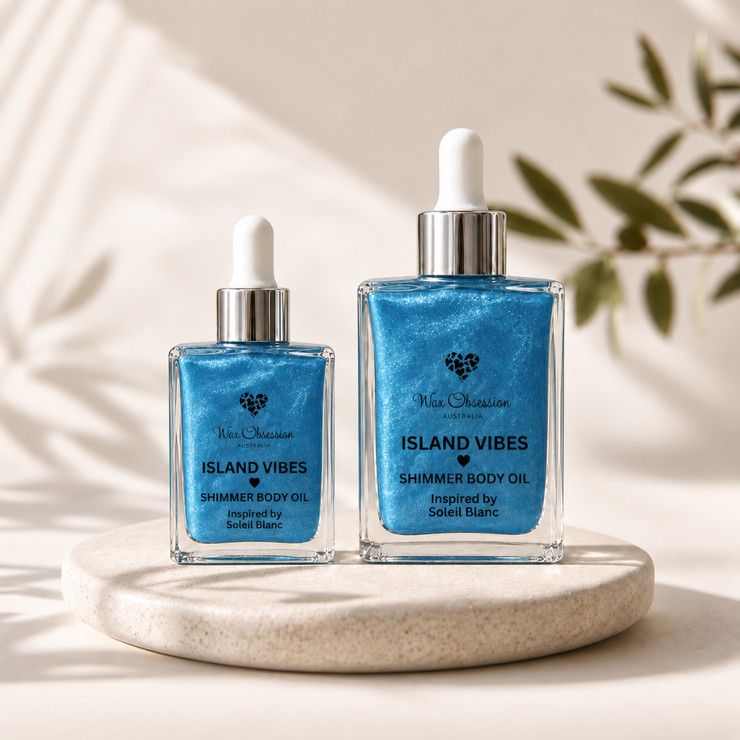 Island Vibes Shimmer Body Oil by Wax Obsession | inspired by Tom Ford's Soleil Blanc