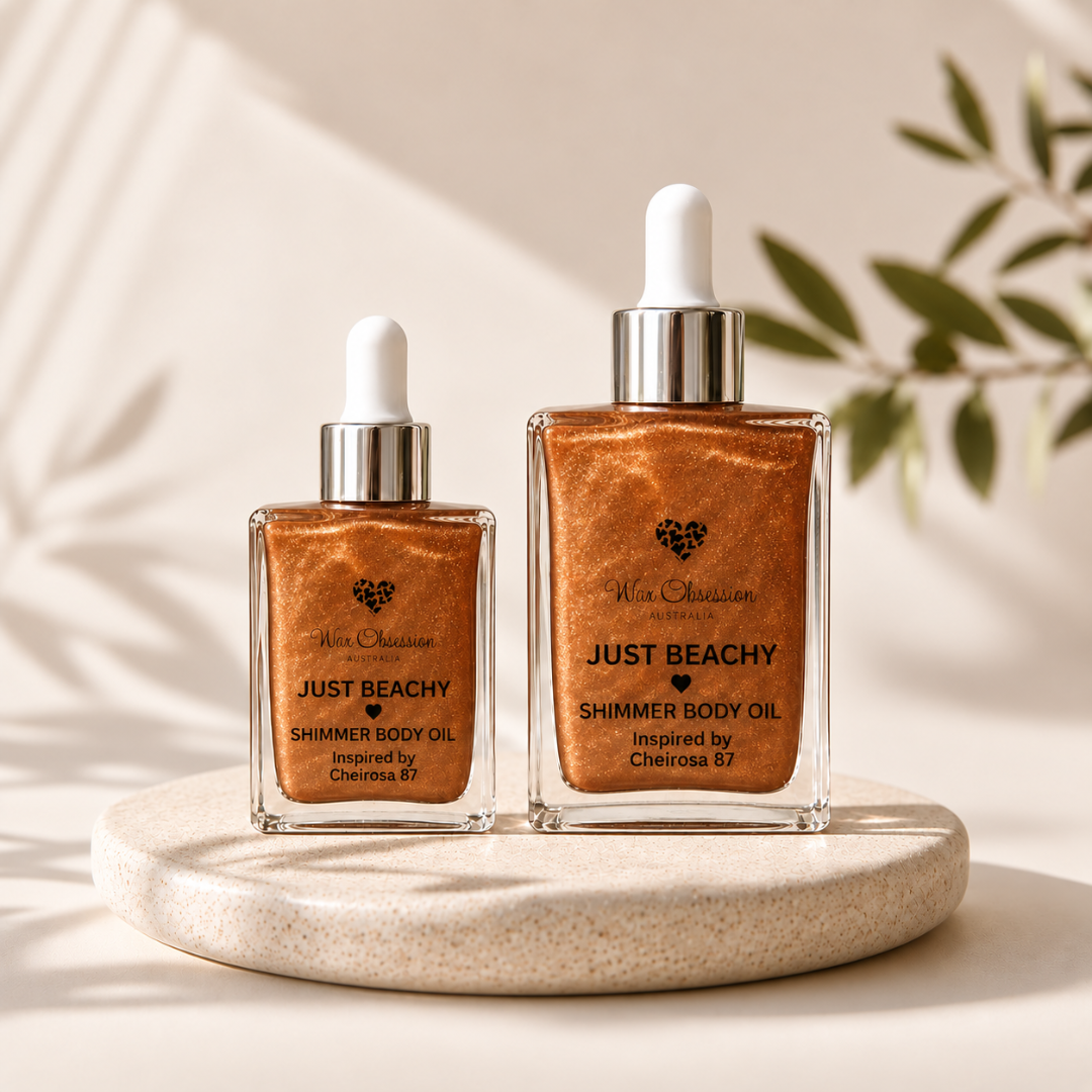 Just Beachy Shimmer Body Oil by Wax Obsession | inspired by Sol de Janeiro's Cheirosa 87