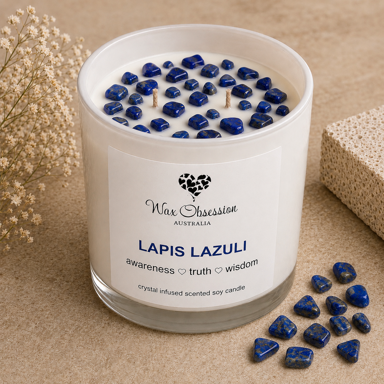 LAPIS LAZULI | CRYSTAL CANDLE