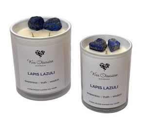 Lapis Lazuli Crystal Candle - Awareness, Truth, Wisdom