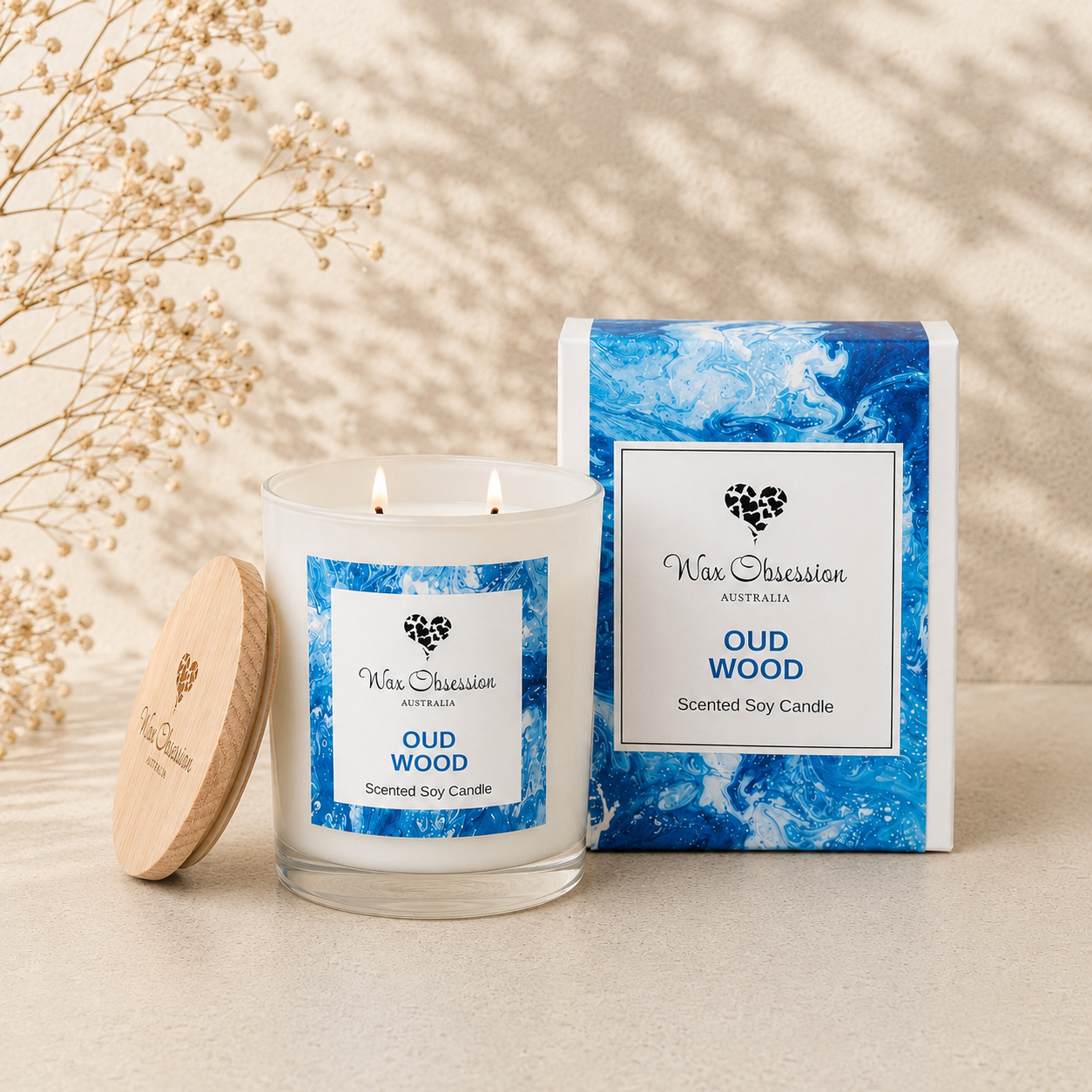 Oud Wood Soy Candle by Wax Obsession