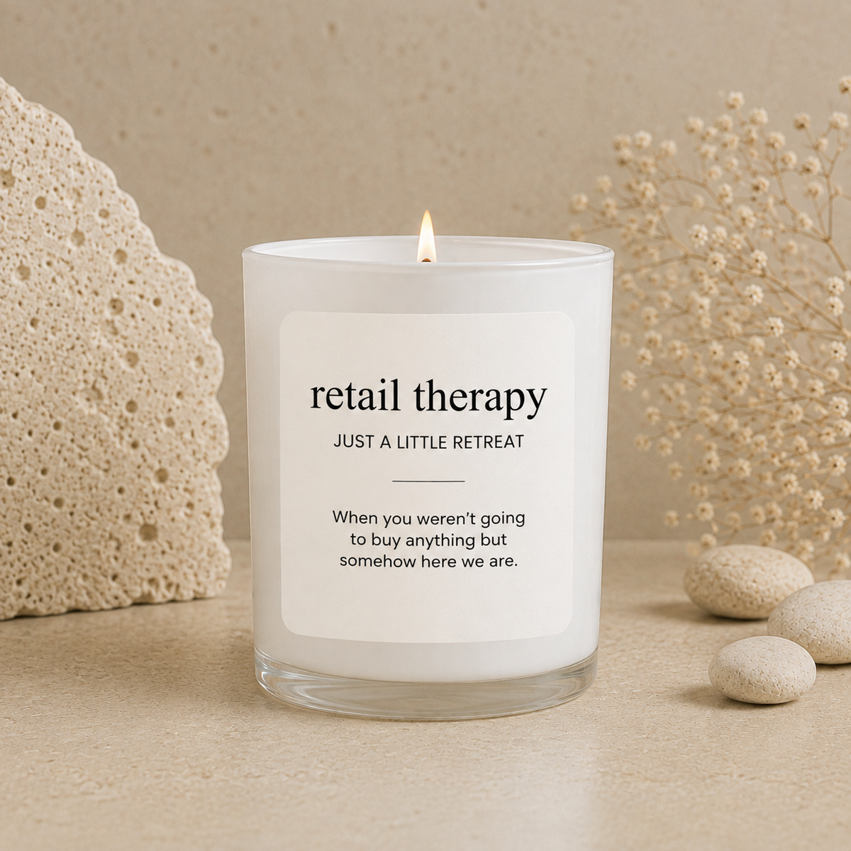 Retail Therapy scented soy candle from the Wax Obsession Definition Collection | funny candles