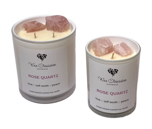 Rose Quartz Crystal Candle